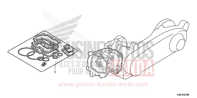 GASKET KIT A for Forza 125 MAT CARNELIAN RED METALLIC (R384) from 2019